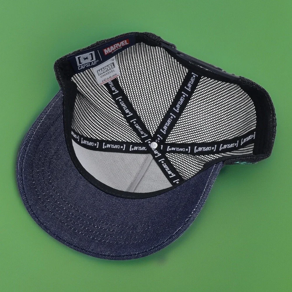 Capslab Marvel Incredible Hulk Trucker Hat Denim Mesh Snapback Cap NWT